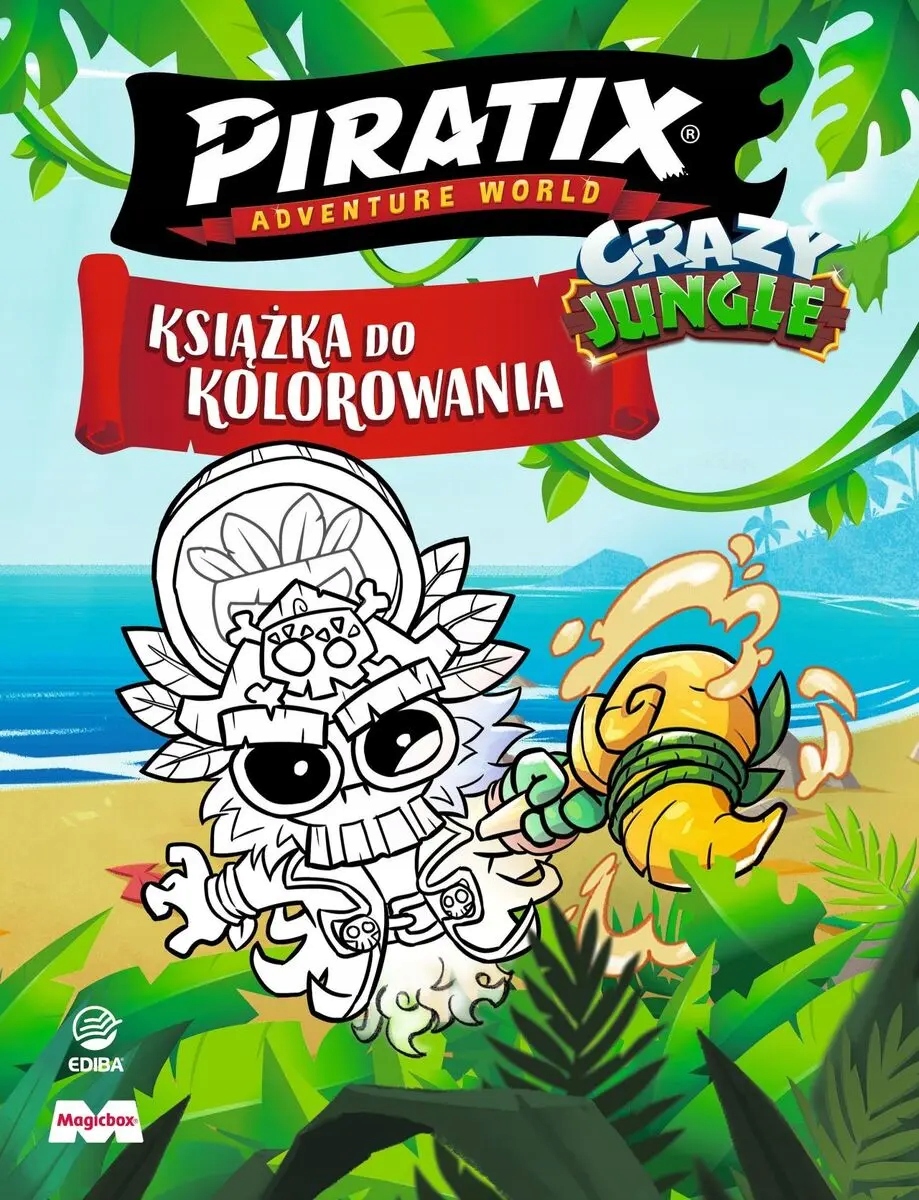 Piratix. Książka do kolorowania + figurka – Ekscytująca przygoda w dżungli