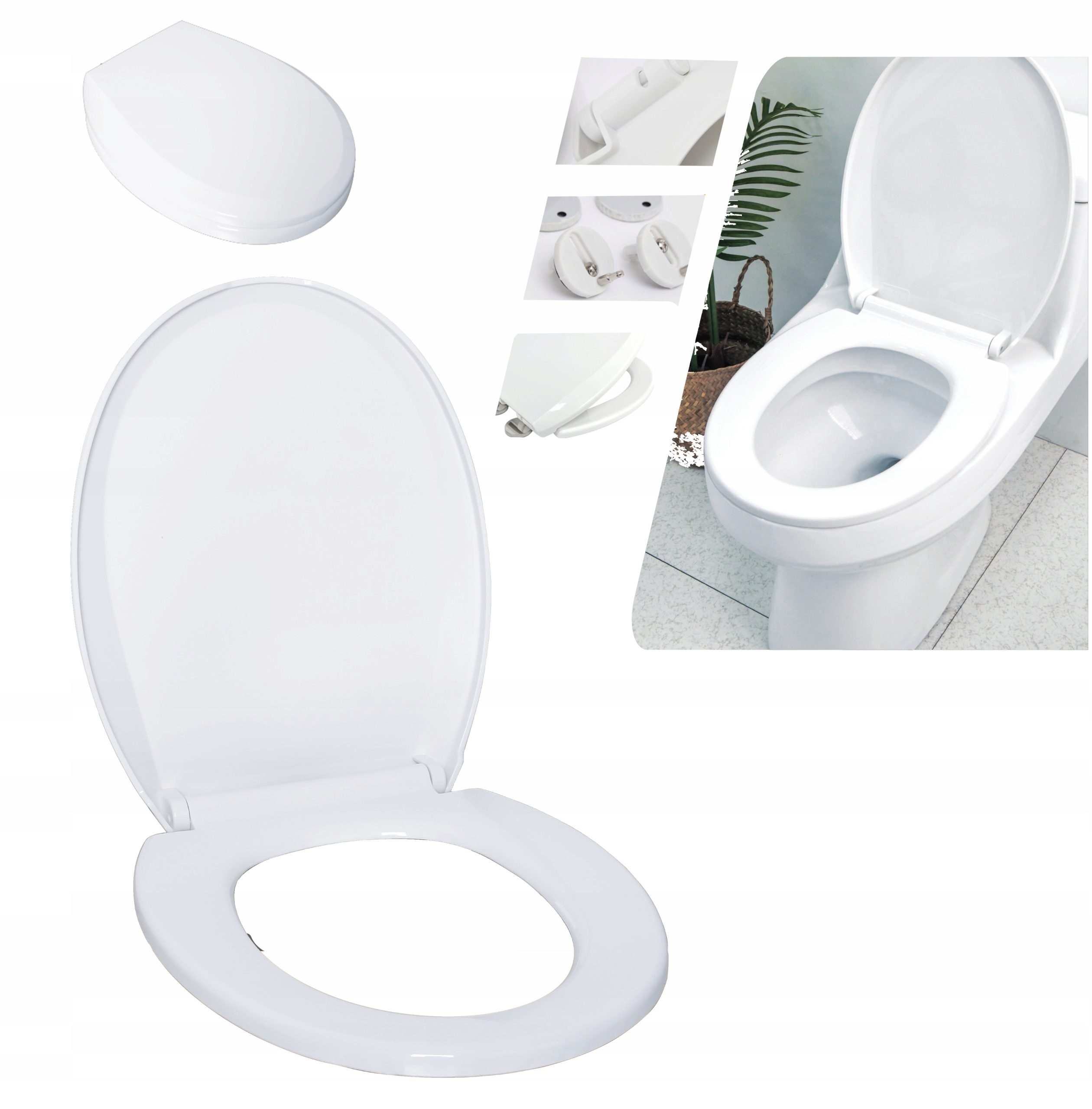 DESKA WC SEDESOWA WOLNOOPADAJĄCA WYPINANA KLOZETOWA UNIWERSALNA RDW-01 – Komfort i higiena w Twojej łazience