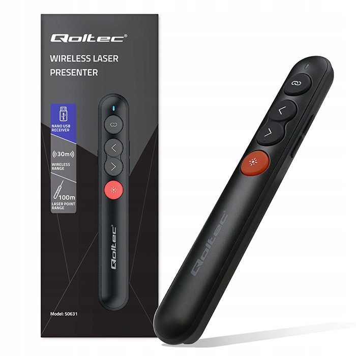 QOLTEC 50631 Laserowy wskaźnik Prezenter 4w1 – Niezastąpione narzędzie do prezentacji