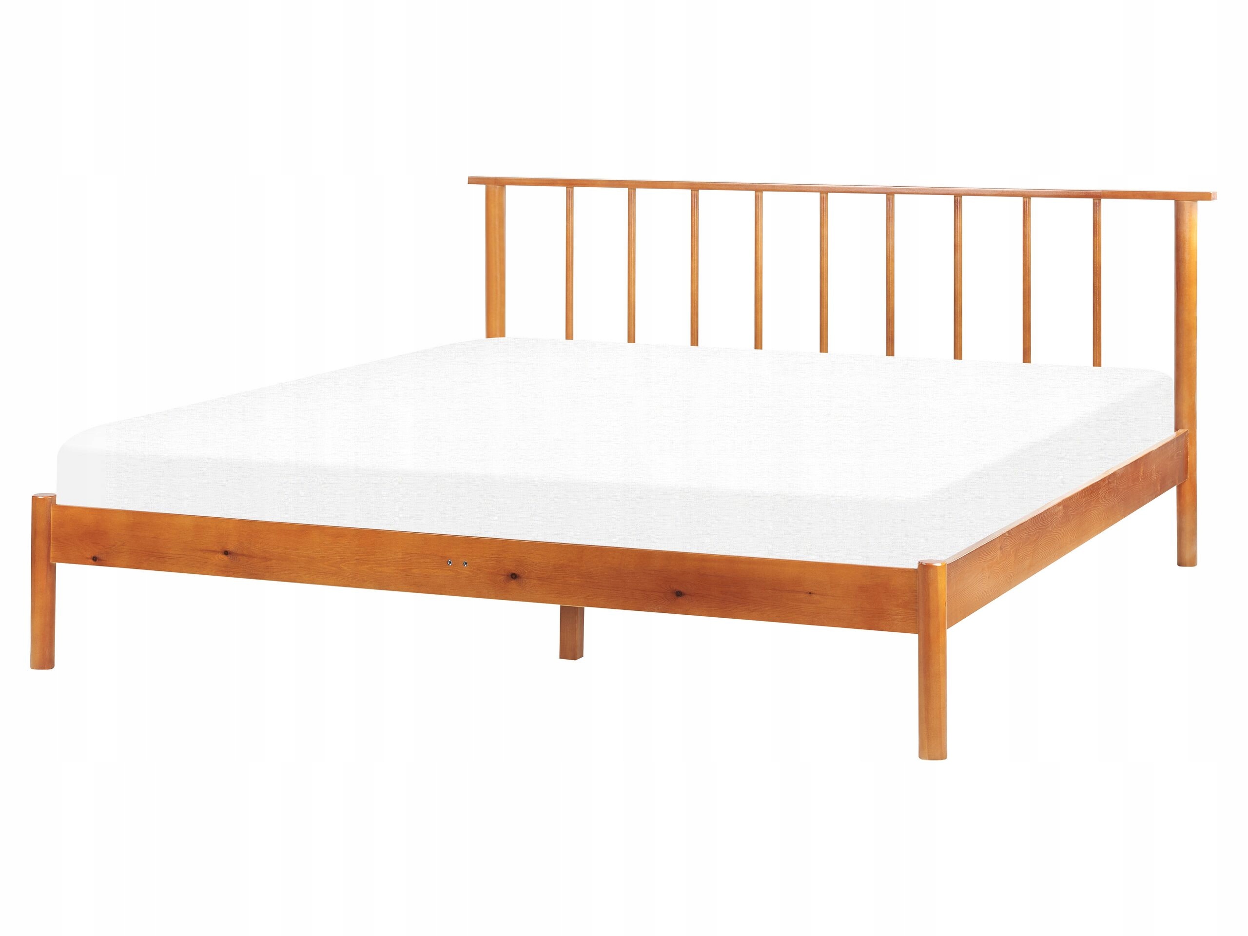 Łóżko drewniane 160 x 200 cm jasne BARRET II – Elegancja i komfort w Twojej sypialni