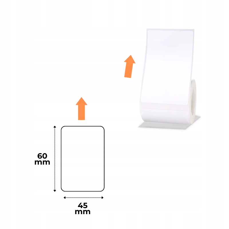Wymiary etykiety: 45 mm x 60 mm