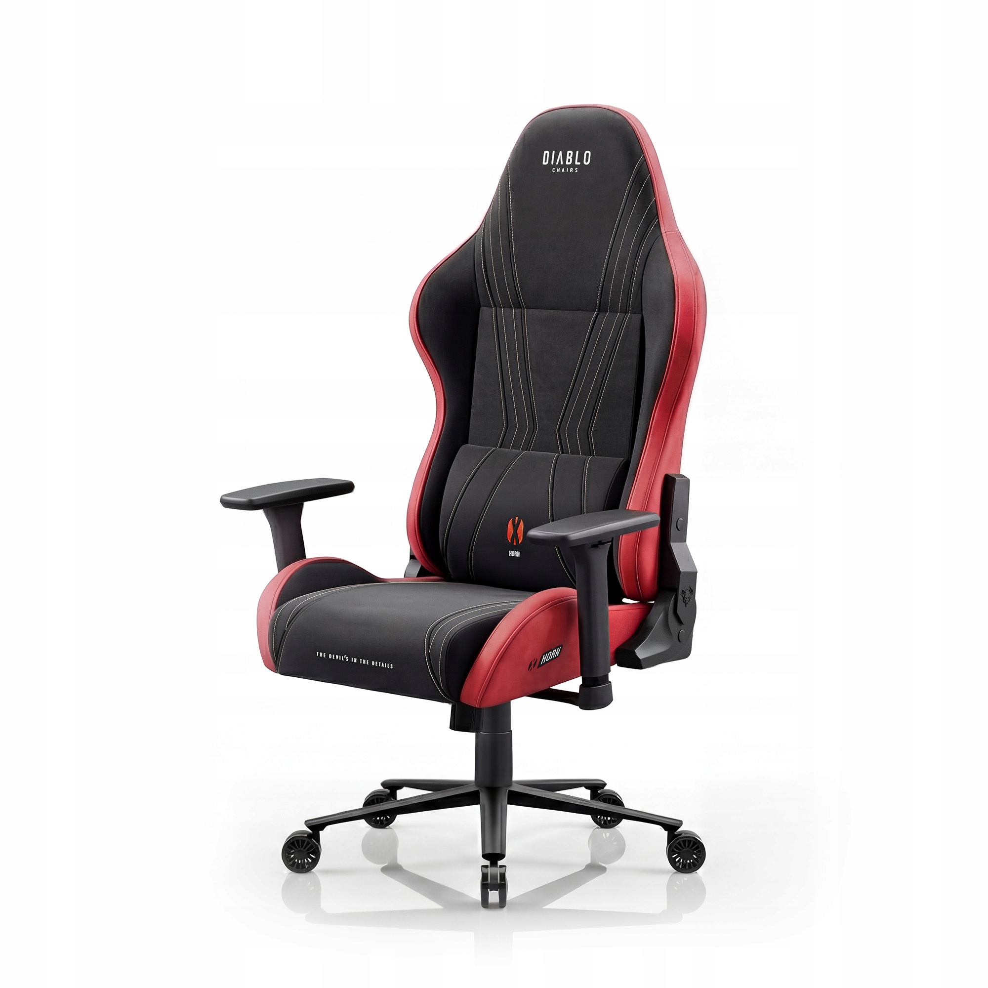 Fotel gamingowy materiałowy czarno-czerwony Diablo X-Horn 2.0 Bloody Mary – Komfort i styl w jednym