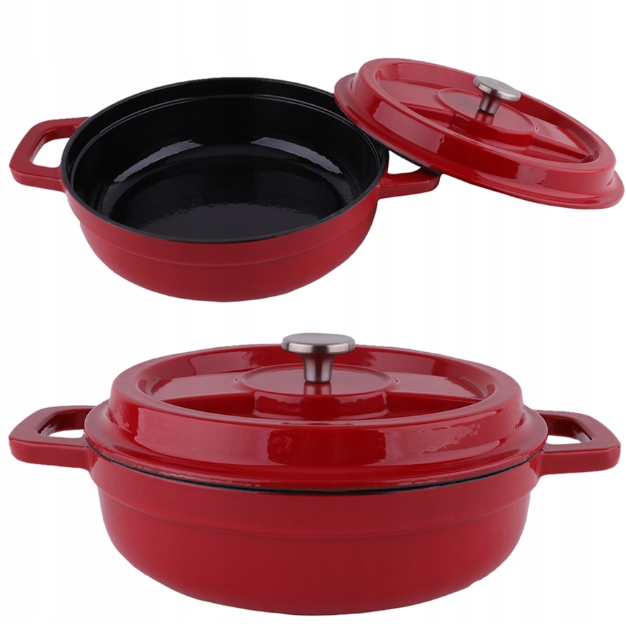 Garnek holenderski DUTCH OVEN ZILAN Żeliwo Scarlet Chef 2,1L – Idealny do gotowania i pieczenia