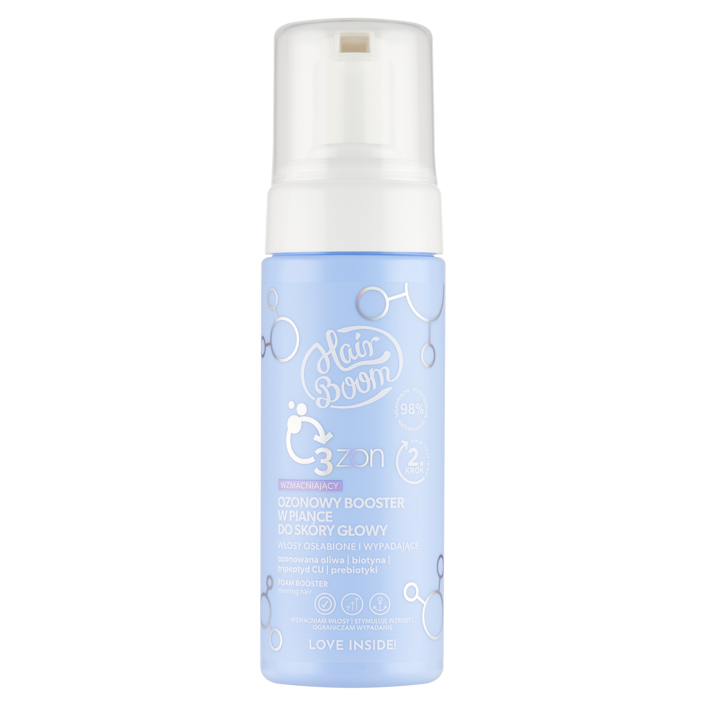 Body Boom HairBoom O3ZON – Wzmacniający ozonowy booster w piance do skóry głowy