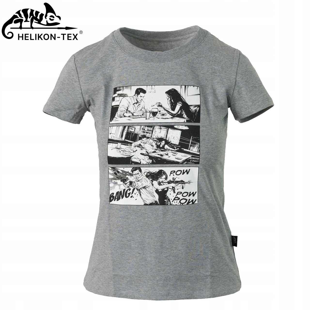 T-shirt Slim damski Combat Date - Szary Melanż (TS-CDT-CC-2M-B03) – Styl i komfort w jednym