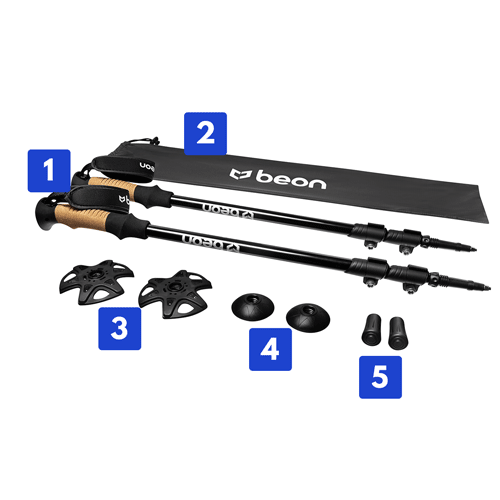 Kije trekkingowe Beon Pro Black zestaw