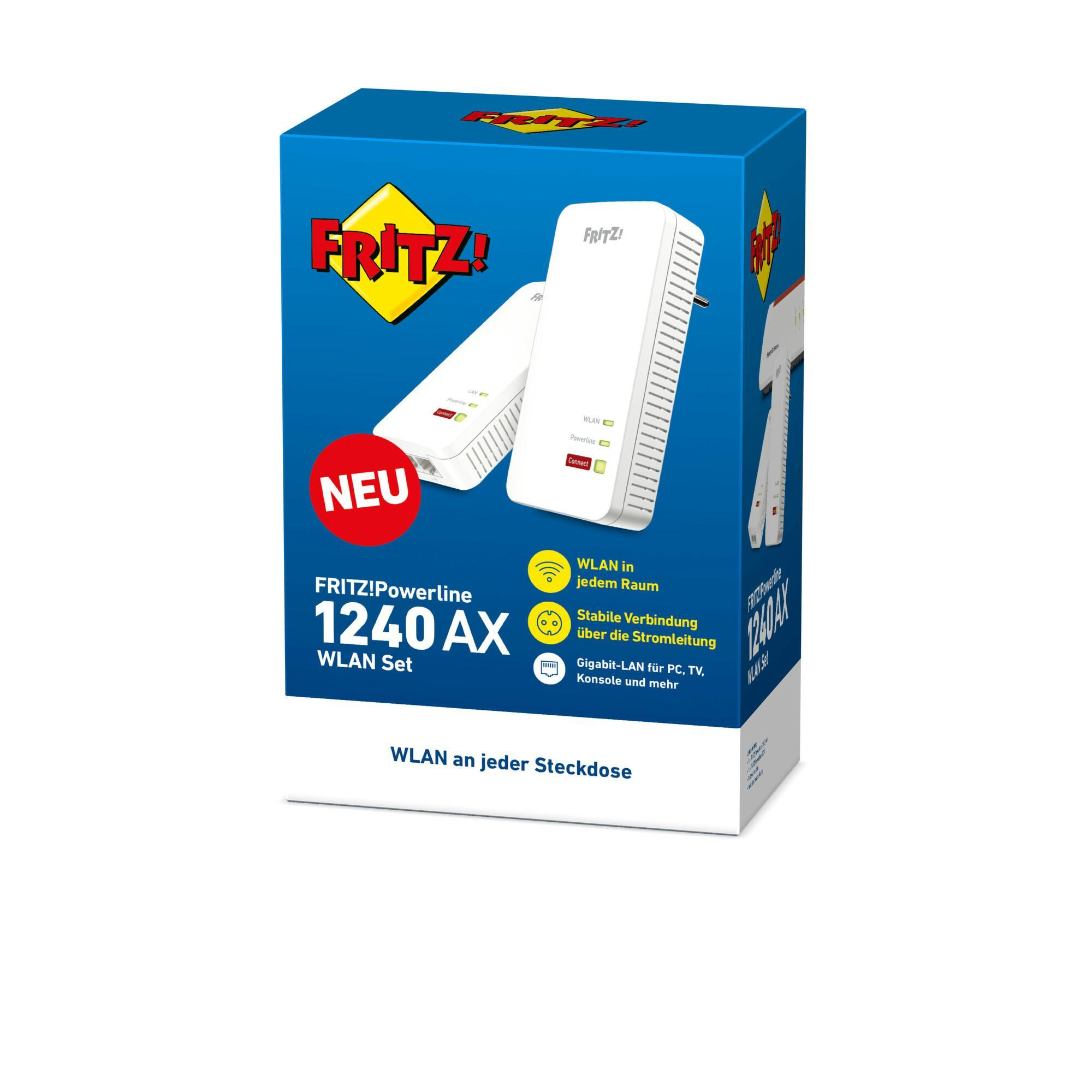 AVM FRITZ!Powerline 1240 AX – Wydajny zestaw WLAN z Gigabit Powerline i Wi-Fi 6