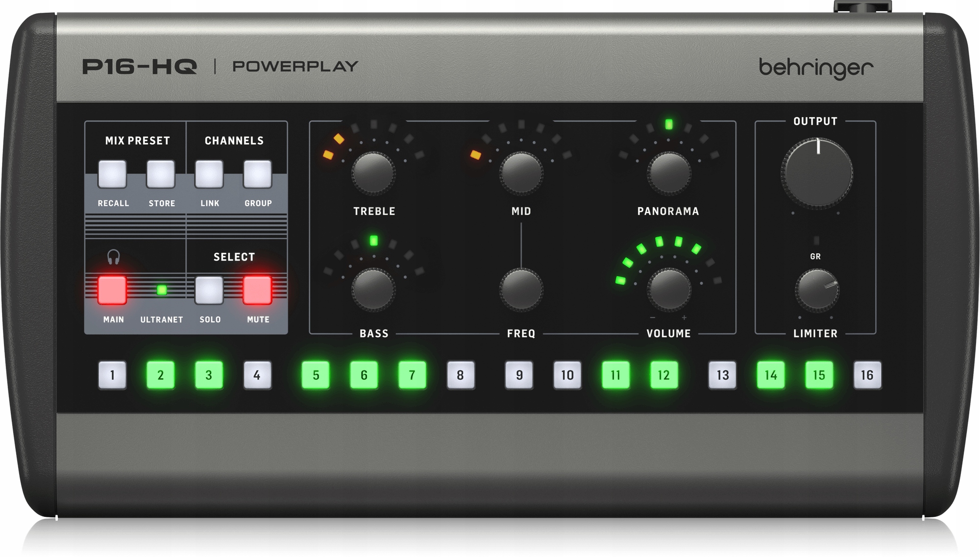Behringer P16-HQ – 16-kanałowy cyfrowy mikser osobisty do odsłuchu