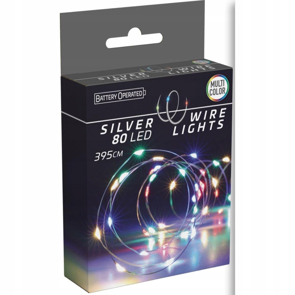 Lampki choinkowe Christmas decoration LAMPKI DRUCIKI NA BATERIE GIRLANDA 80 LED MULTIKOLOR – Stwórz magiczną atmosferę