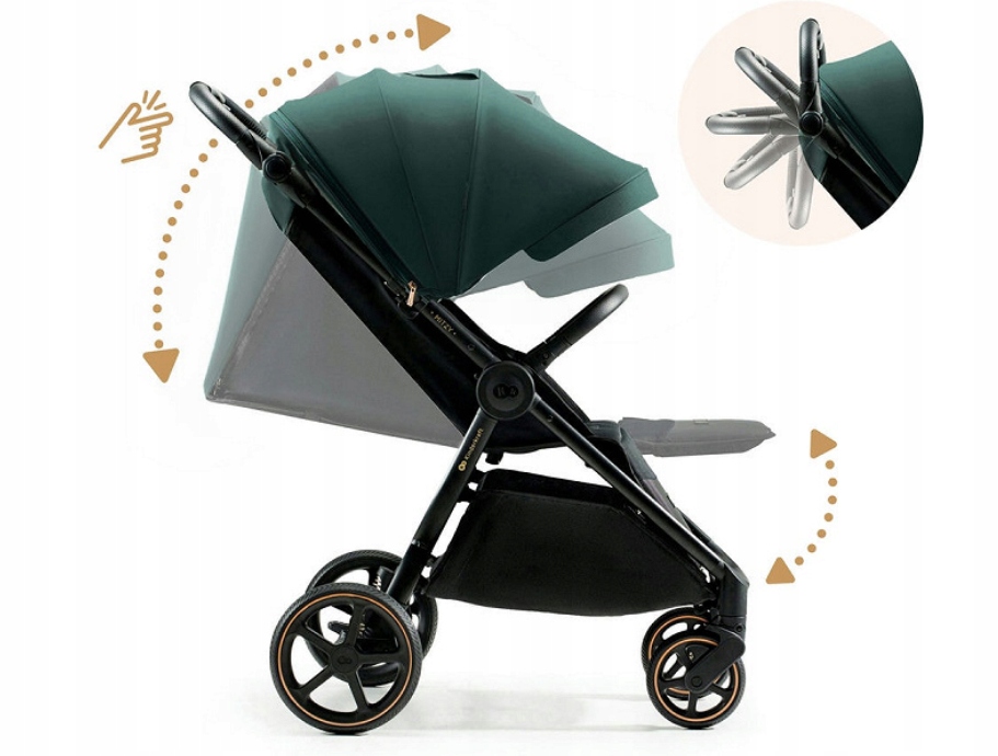 Praktyczne akcesoria w zestawie – Moskitiera, folia przeciwdeszczowa, uchwyt na kubek