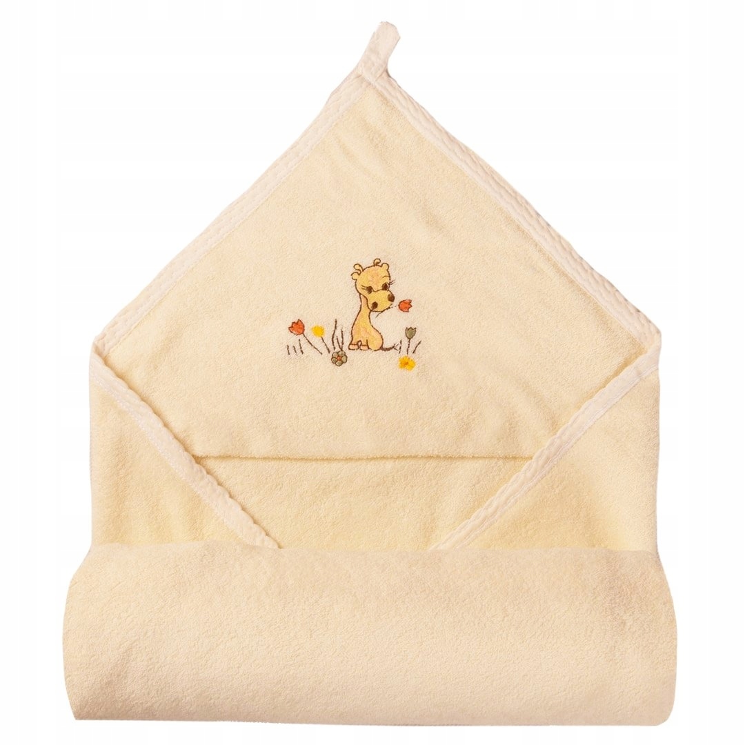 Okrycie kąpielowe niemowlęce Frotte 85x85 cm ecru – Komfort i bezpieczeństwo dla Twojego maluszka
