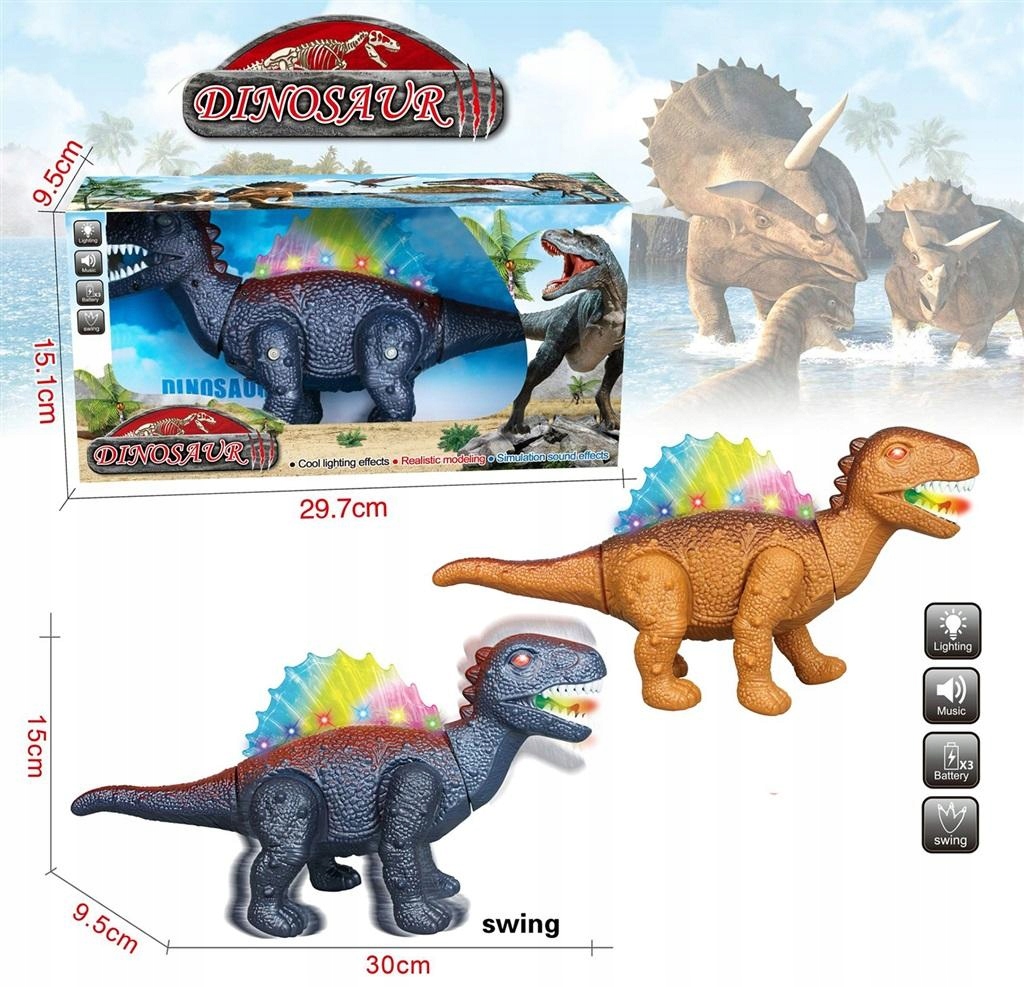 Figurka Trifox Dinozaur na baterie ze światłem i dźwiękiem – Idealna zabawa dla dzieci