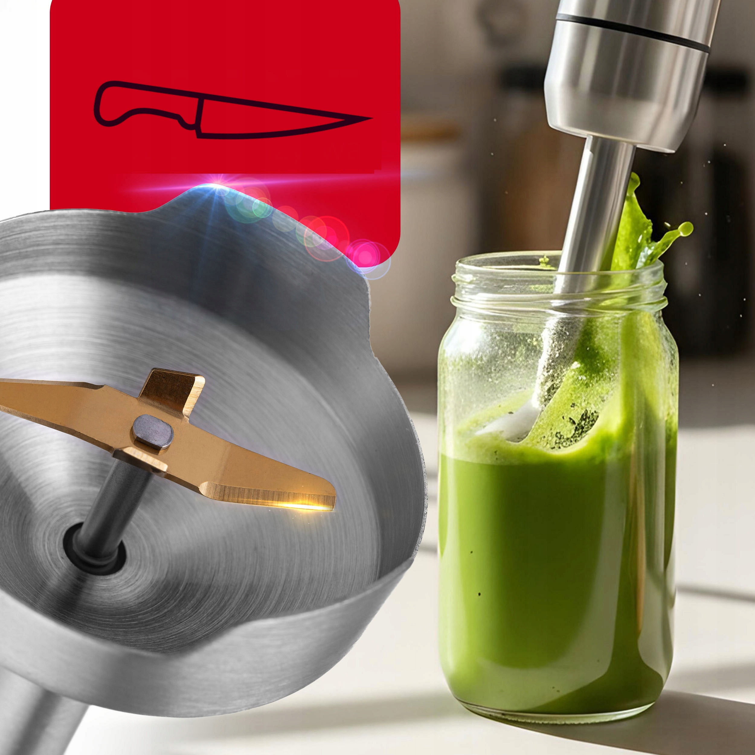 MOCNY BLENDER RĘCZNY WIELOFUNKCYJNY MIKSER NAJMOCNIEJSZY SILNIK OSTRZE XXL Moc nominalna 800 W