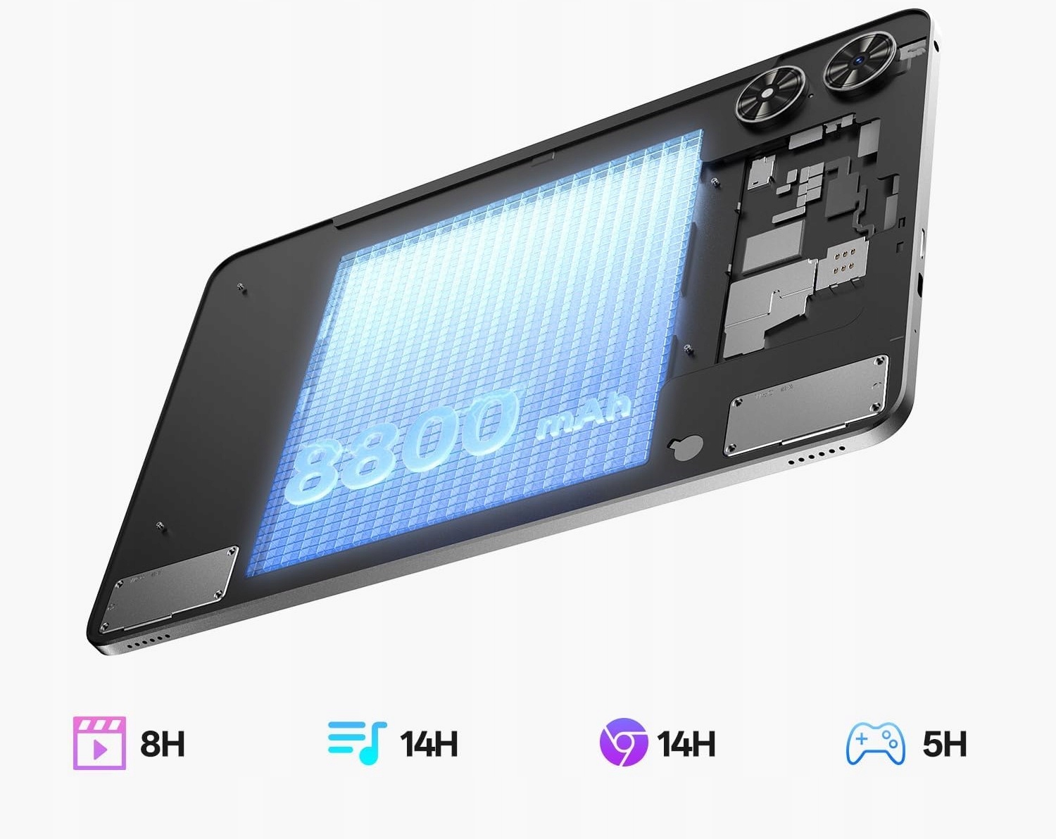 Długi czas pracy na baterii – 8800 mAh dla Twojej wygody