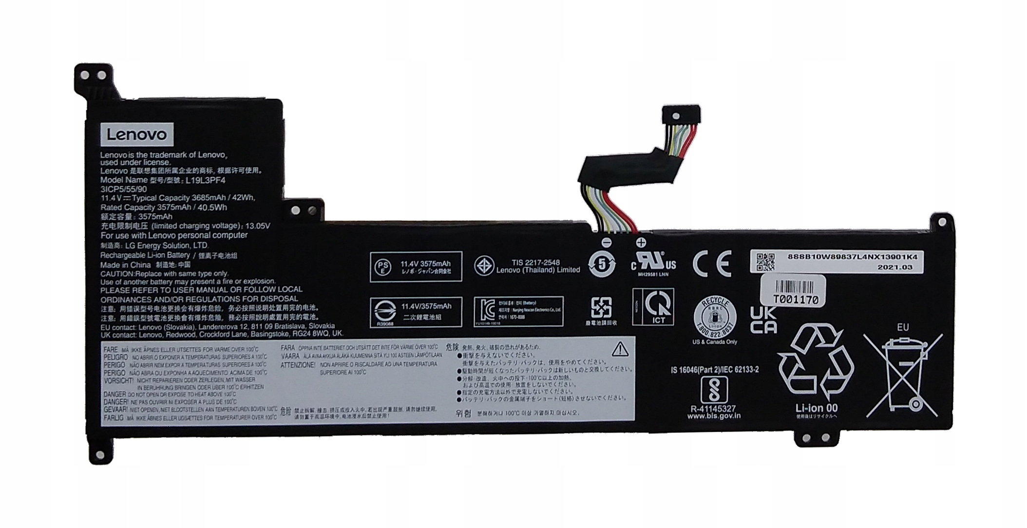 Bateria Lenovo LG L19L3PF4 11.4V 42Wh 3cell – Oryginalna jakość dla Twojego laptopa