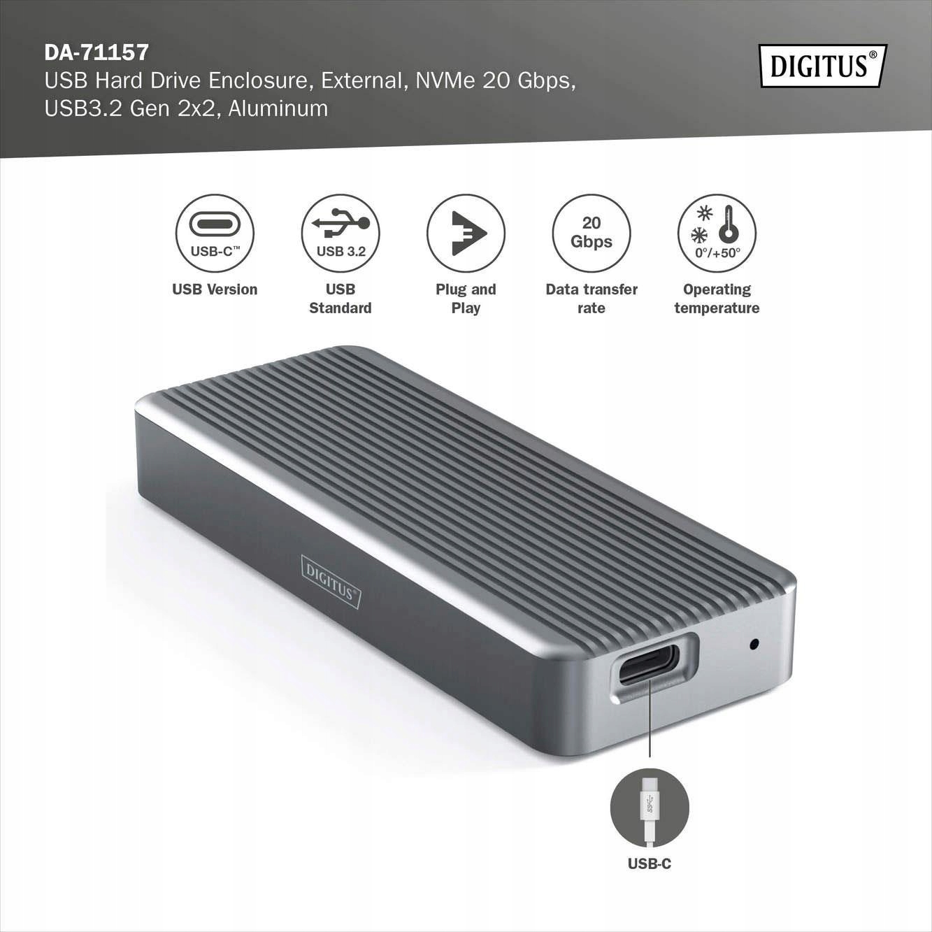 Obudowa USB3.2 Typ C na dysk SSD M.2 NVMe 20Gbps aluminiowa – Wydajność i styl w jednym