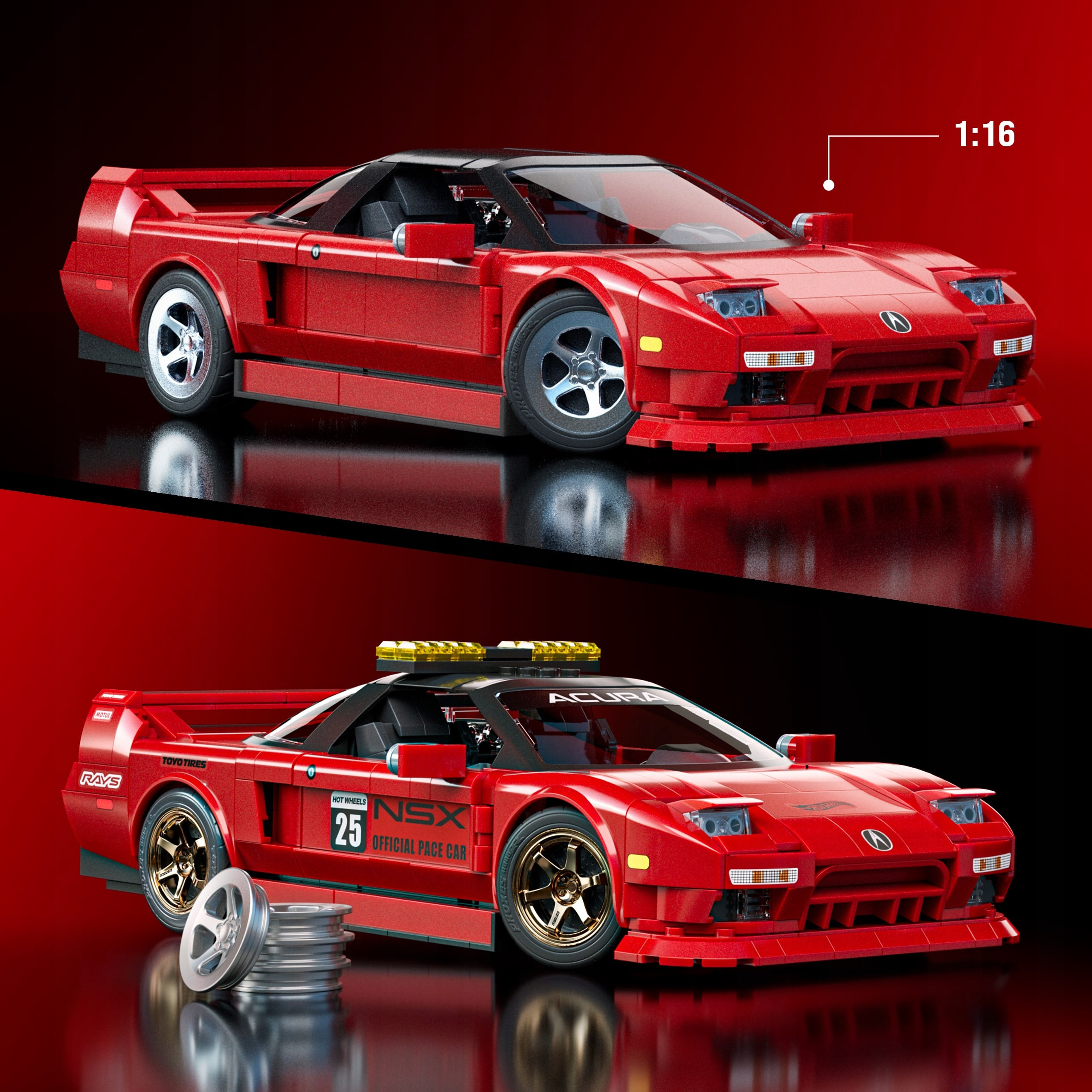 Mattel Brick Shop Klocki Hot Wheels Elite Series ’90 Acura NSX – Zestaw do budowy dla małych i dużych entuzjastów