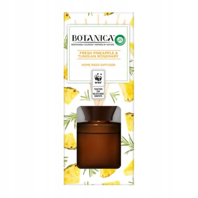 Air Wick pachnące patyczki Botanica Ananas & Tunezyjski Rozmaryn – Orzeźwiający zapach do Twojego wnętrza