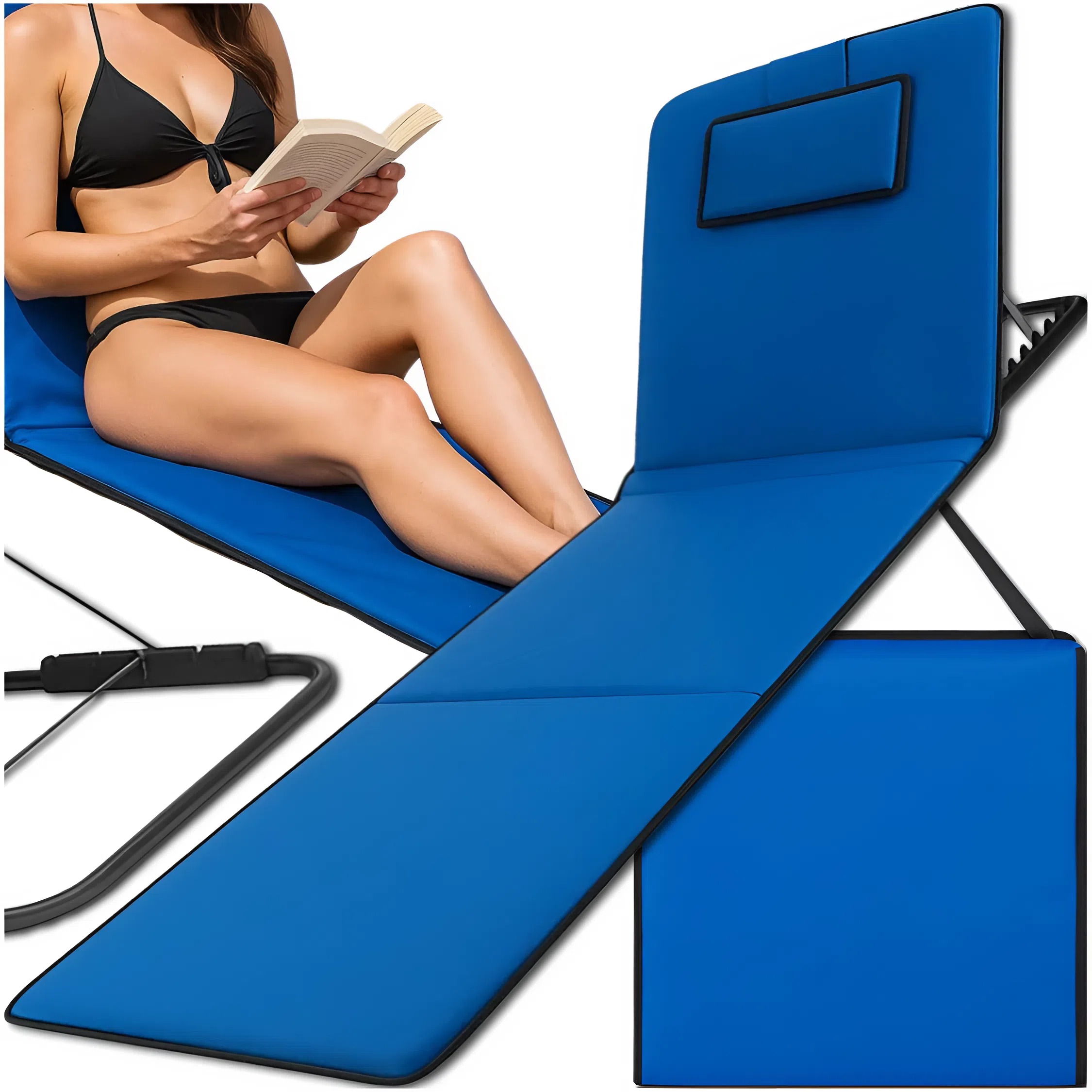MATA PLAŻOWA SKŁADANA WYPOCZYNKOWA Z OPARCIEM LEŻAK REGULOWANY PLAŻOWY – Idealny towarzysz na każdą plażę
