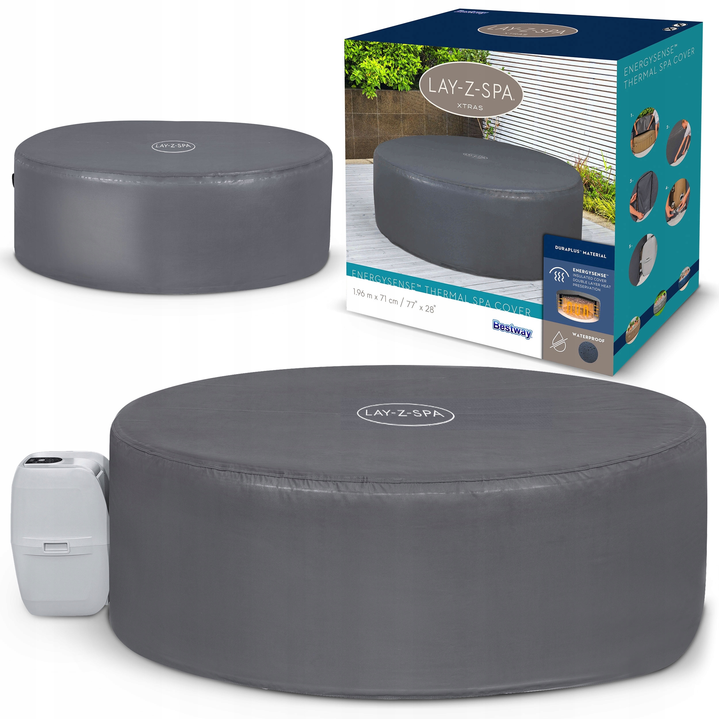 Pokrywa termiczna do SPA 196 x 71 cm Bestway 60318 – Idealne rozwiązanie dla Twojego domowego SPA