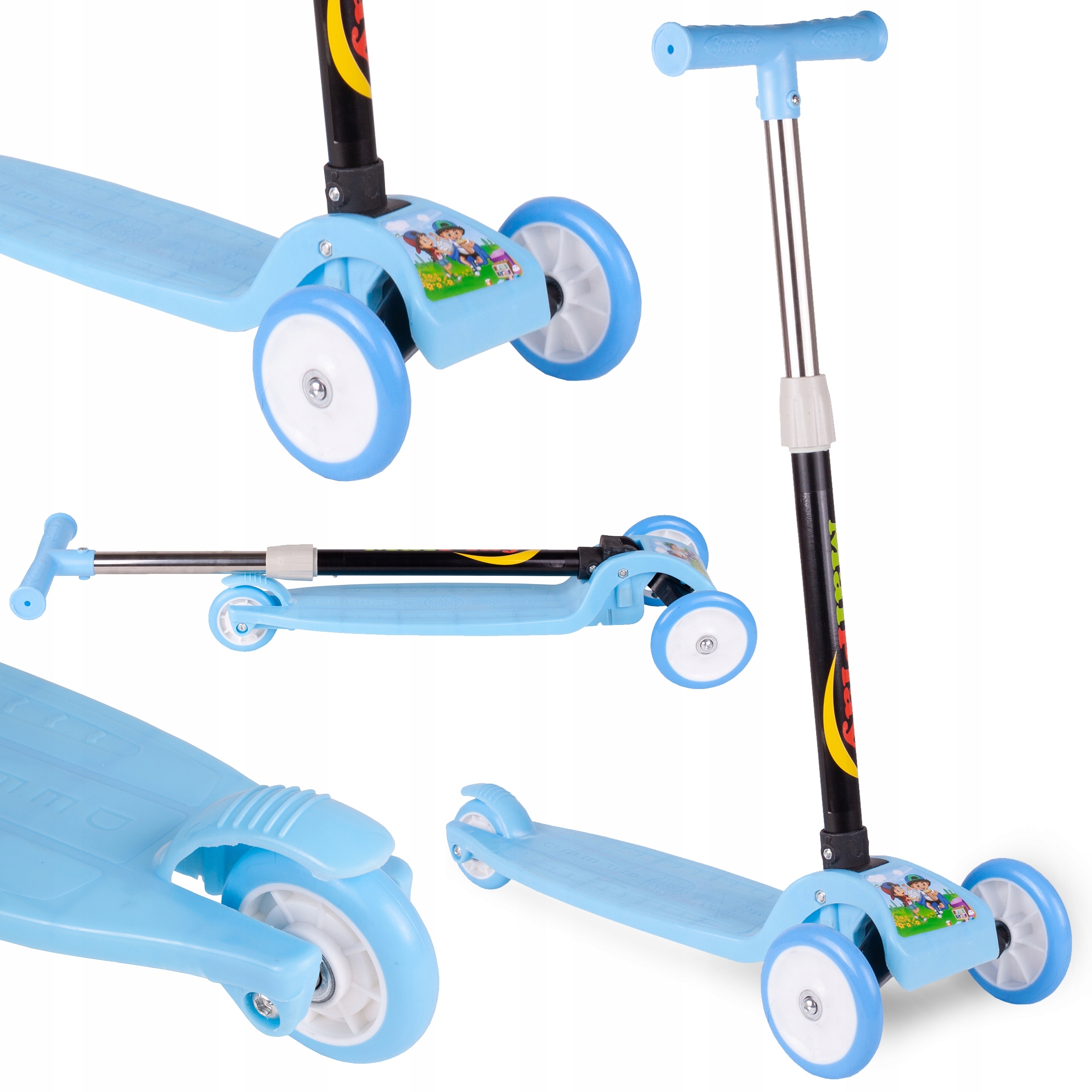 Hulajnoga Trójkołowa Balansująca Niebieska – Idealna dla aktywnych dzieci