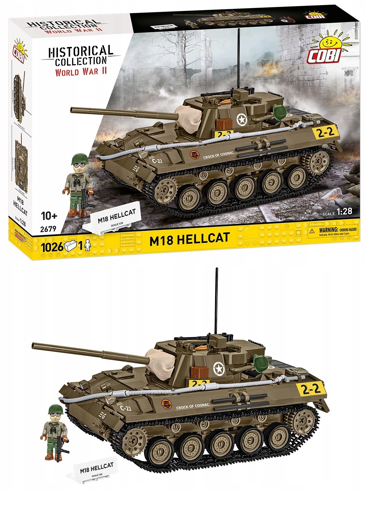 Klocki M18 Hellcat 1026 klocków (COBI-2679) – Historyczny niszczyciel czołgów w Twojej kolekcji