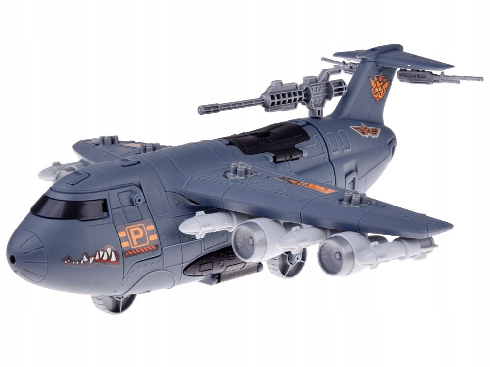 Zestaw z dużym samolotem i pojazdami wojskowymi