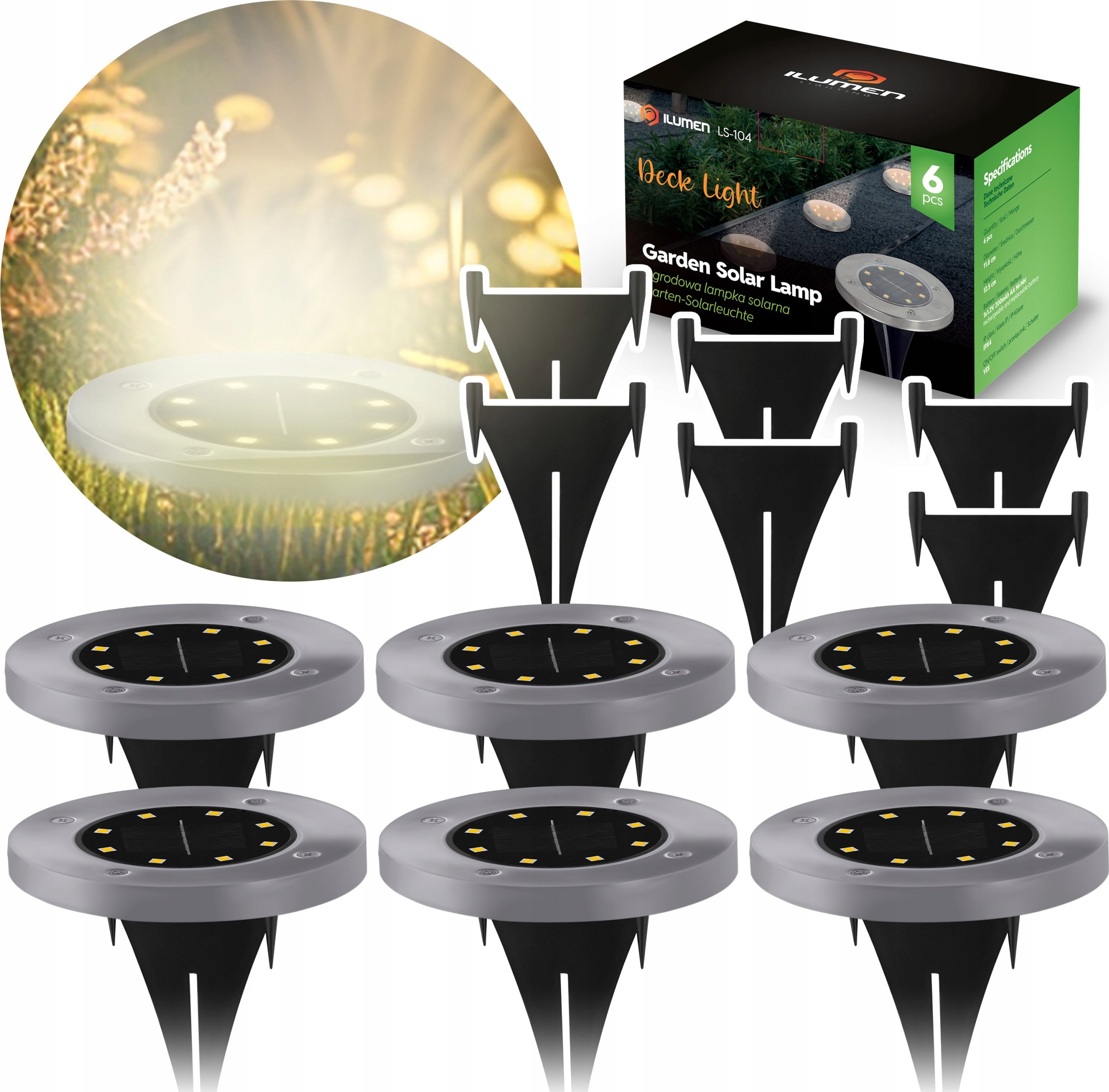 Lampka solarna naziemna Ilumen LS-104 – Ekologiczne oświetlenie dla Twojego ogrodu