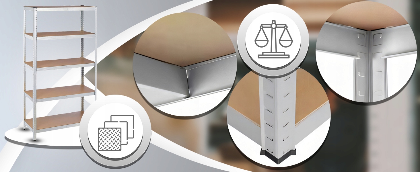 Regał metalowy magazynowy 2w1 5 półek garażowy 180x90x40cm – Idealne rozwiązanie do przechowywania