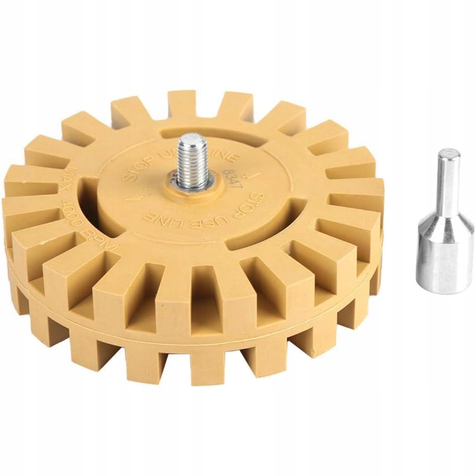 Krążek / Dysk gumowy do usuwania kleju z felg 'kwiatek' 100mm + adapter na wkrętak
