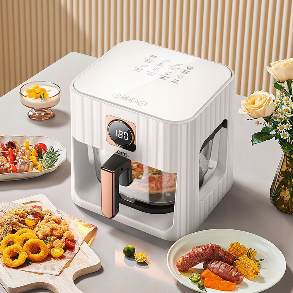 HOCO frytownica beztłuszczowa Air Fryer z ekranem dotykowym 4,5L 1100W HE22 – Zdrowe gotowanie w Twojej kuchni