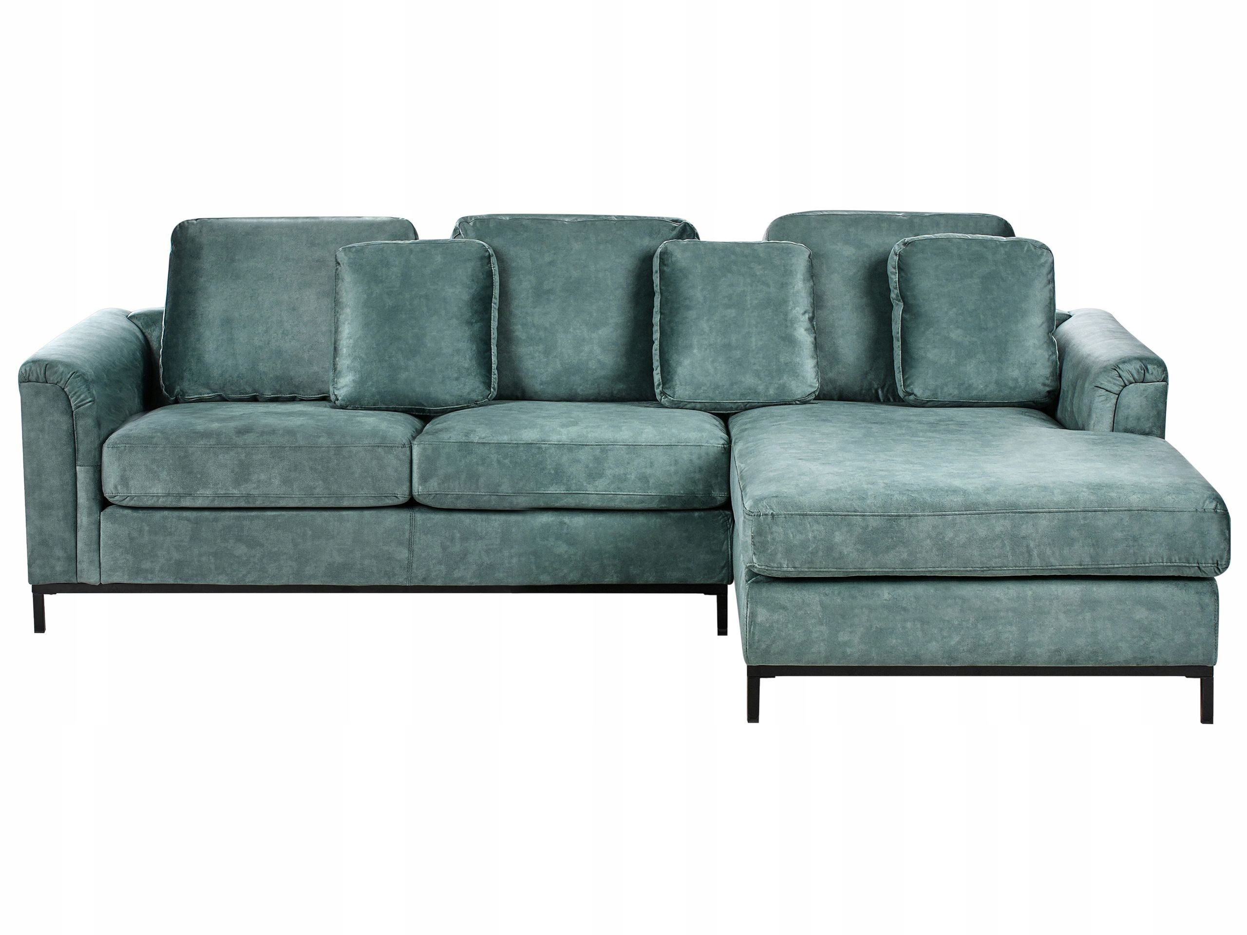 Narożnik dla 4 osób OSLO Welur Lazurowy Lewostronny – Styl i komfort w Twoim wnętrzu