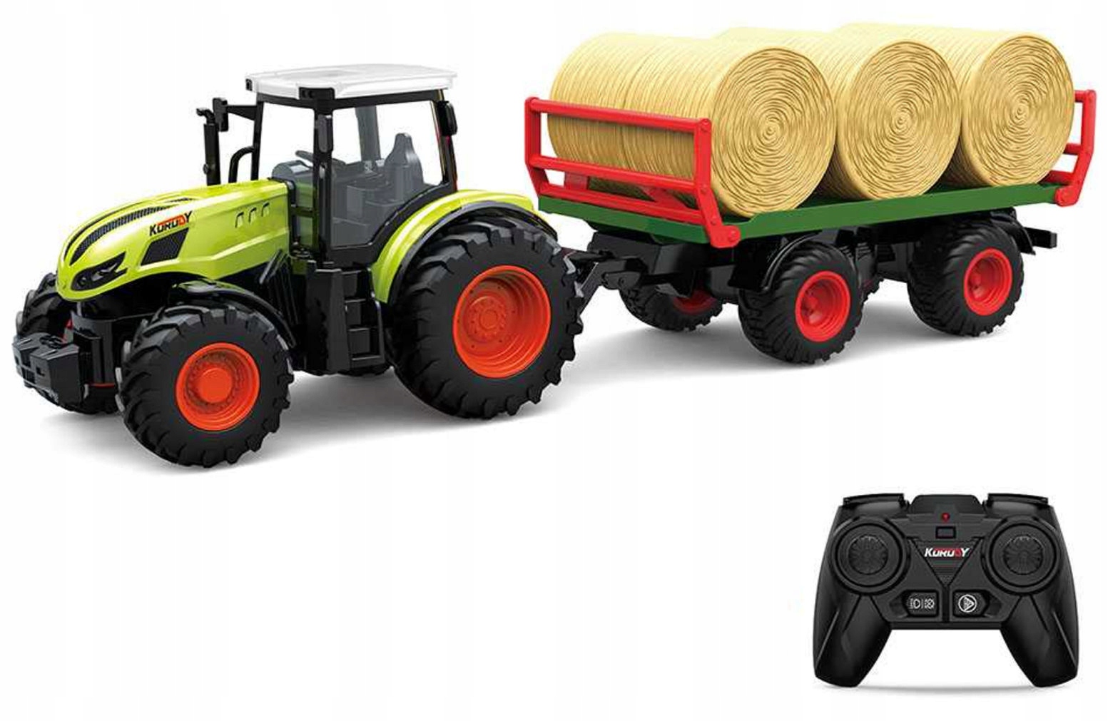 Zdalnie Sterowany Traktor na Pilota z Przyczepą i Belami Słomy – Realistyczna Zabawa dla Dzieci