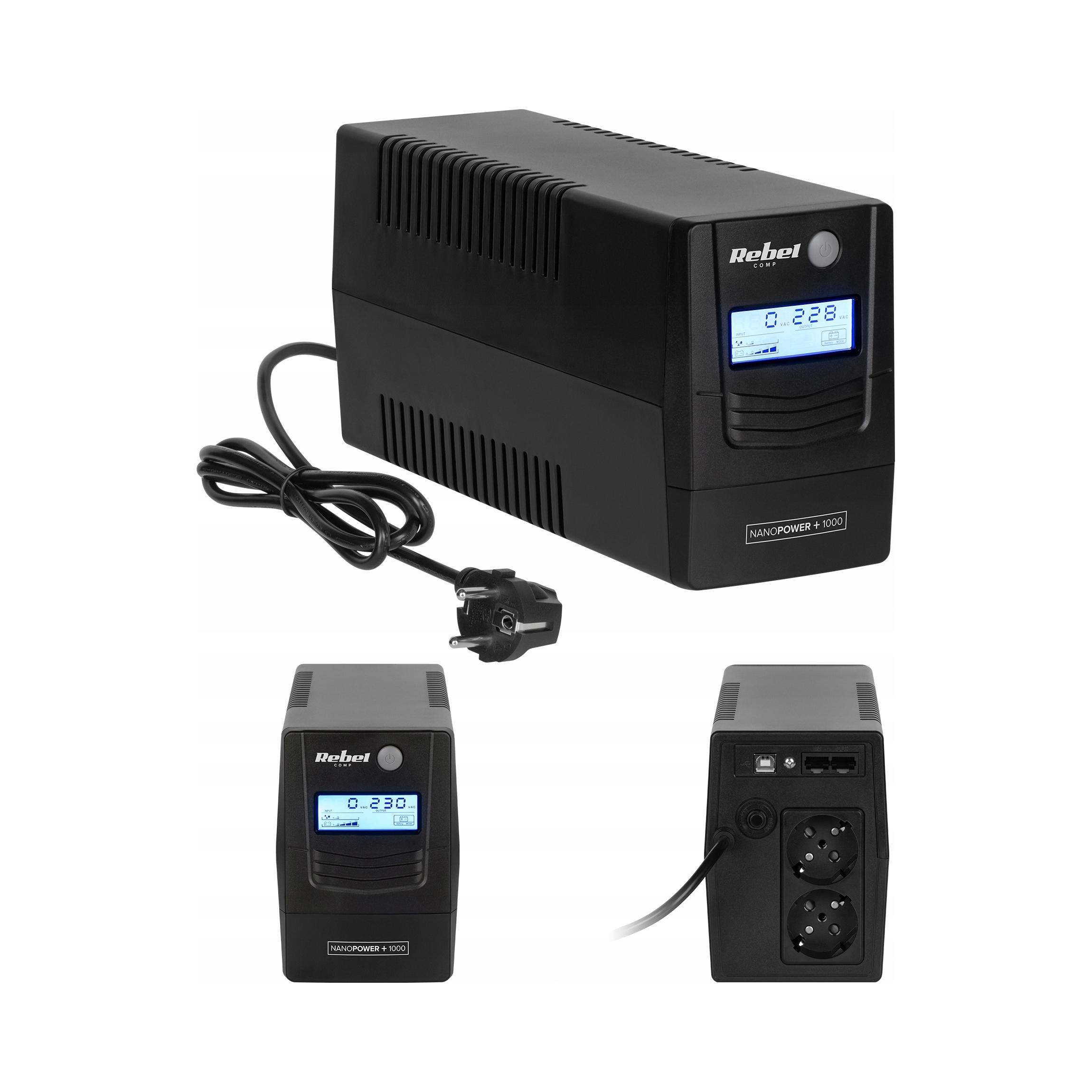 Zasilacz awaryjny UPS Rebel Nanopower Plus 1000VA – Twoje niezawodne źródło energii