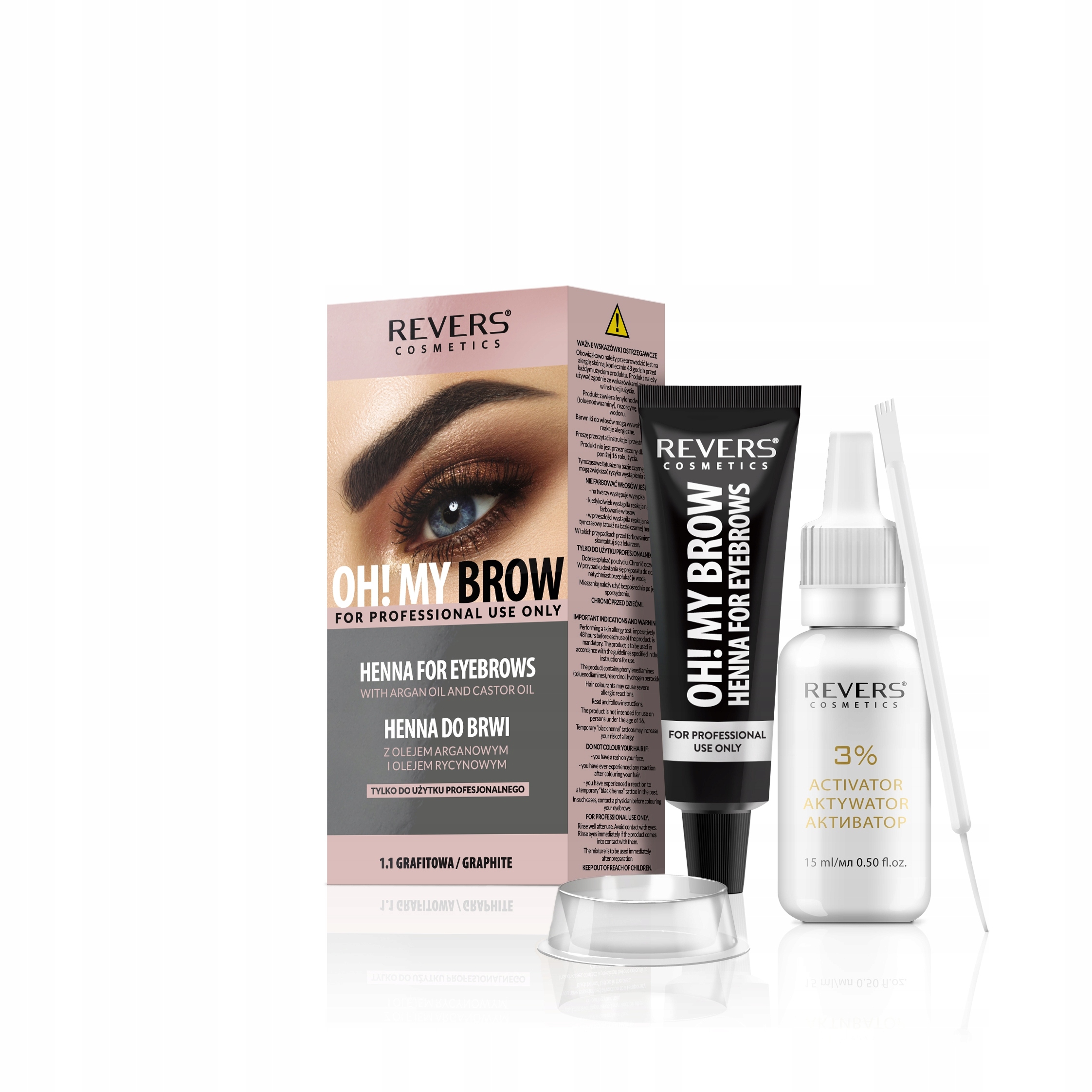 Oh! My Brow Henna Kremowa do Brwi Grafitowa – Profesjonalna Koloryzacja Brwi