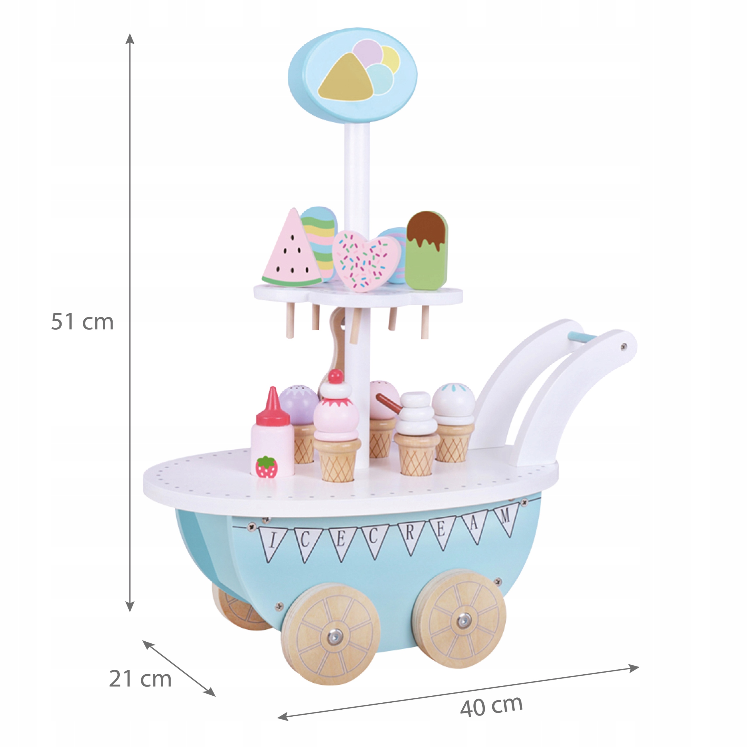 Akcesoria do zabawy – Wafelki, łyżeczka i lody na patyku