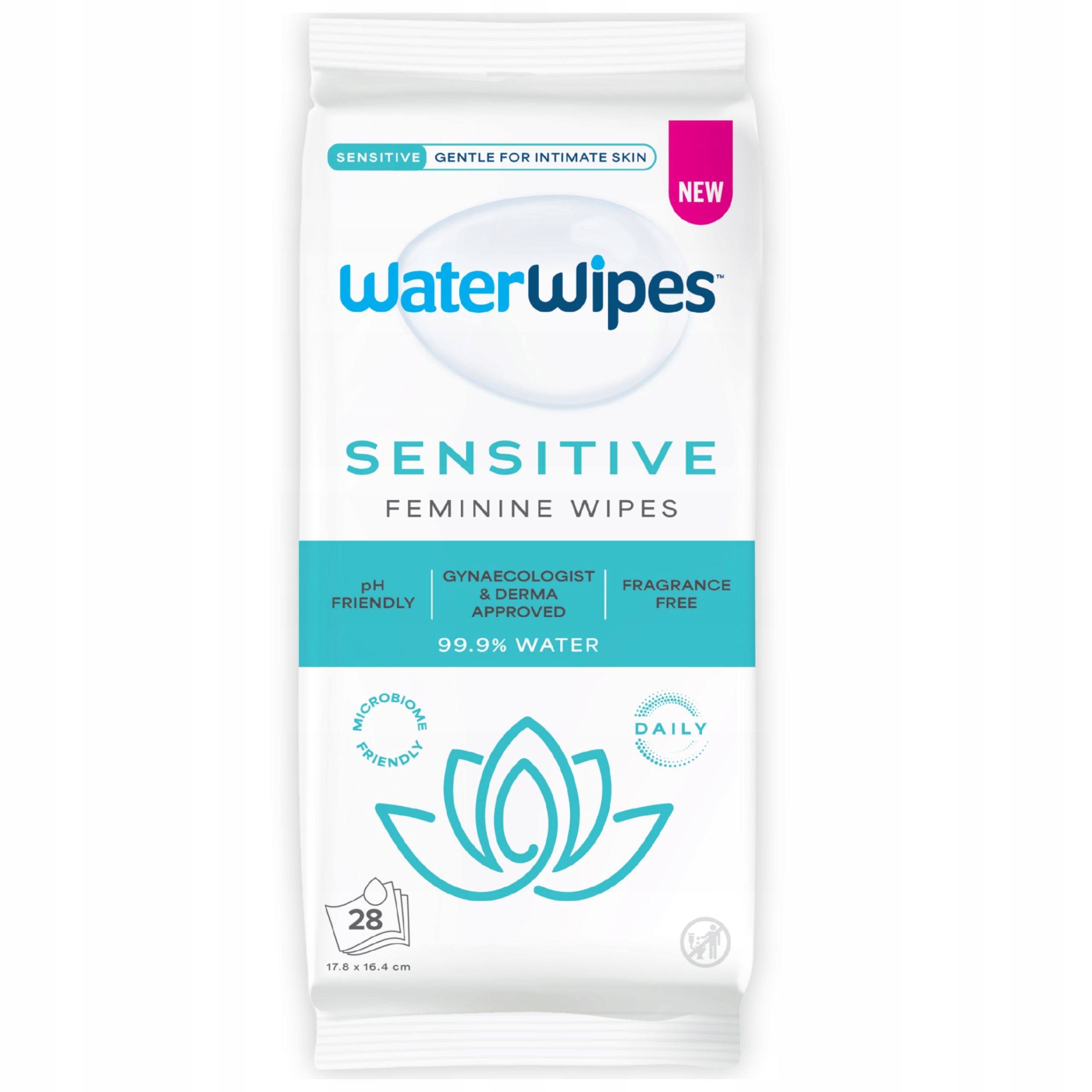 WaterWipes Fem Care Sensitive – Delikatne chusteczki nawilżane do higieny intymnej