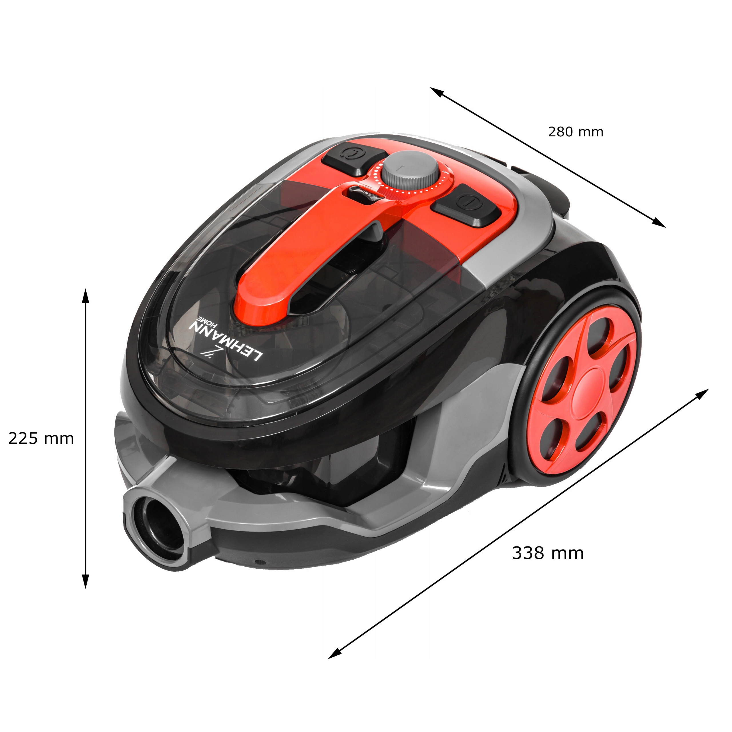 ODKURZACZ CYKLONOWY LEHMANN BEZWORKOWY TURBOSZCZOTKA max 4000W HEPA CICHY Zasięg pracy 6.5 m