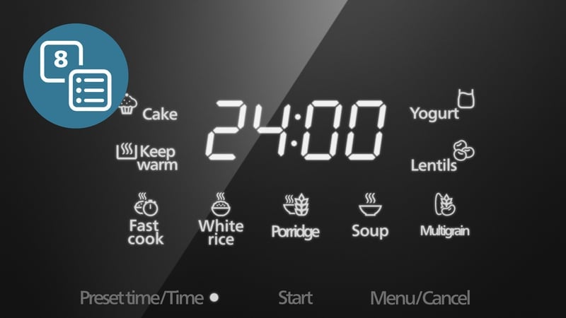 8 automatycznych programów gotowania – Wygoda i oszczędność czasu