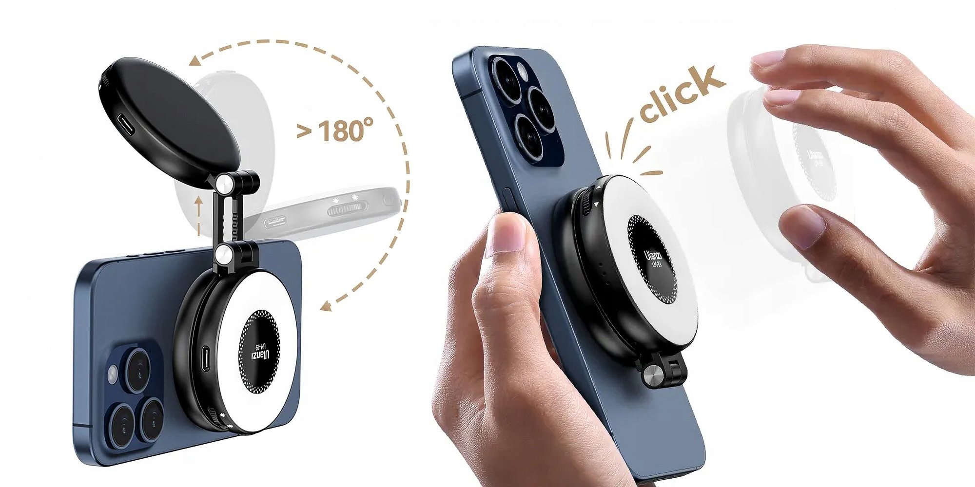 Regulacja kąta padania światła w zakresie 180°