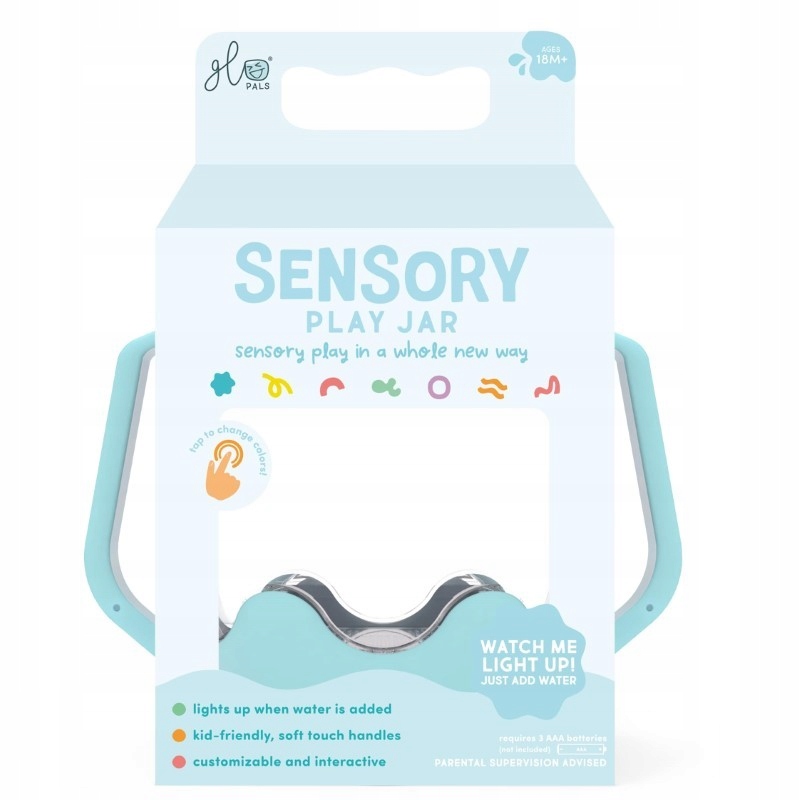 Glo Pals – Słoik sensoryczny do napełnienia wodą, kolor błękitny