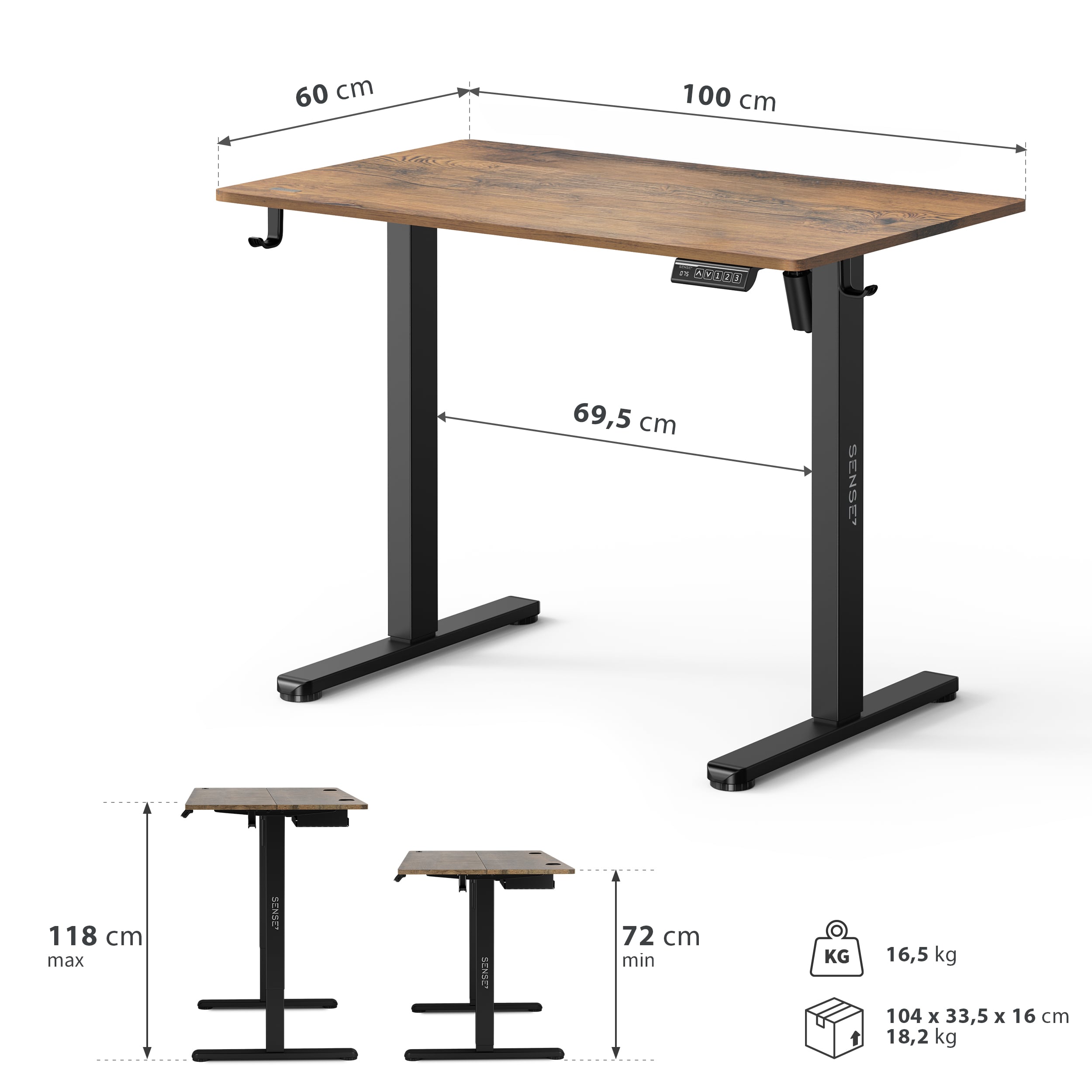 Biurko elektryczne Sense7 Nojo Light