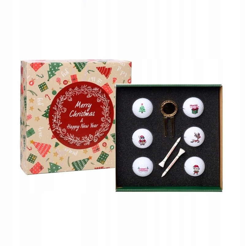 Piłki golfowe, zestaw prezentowy GOLF PLAYER Merry Christmas Pack – Idealny prezent dla miłośników golfa