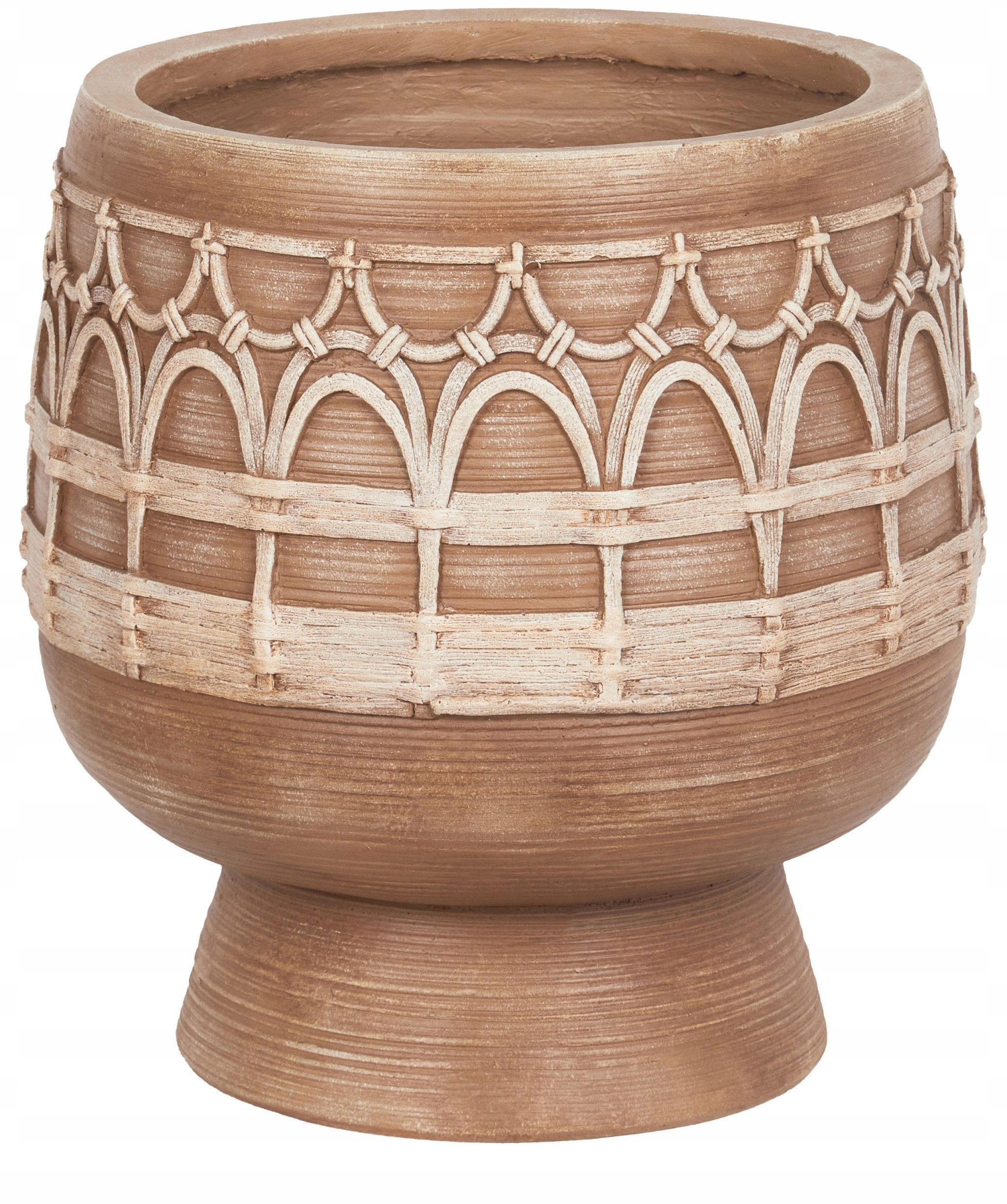 Doniczka CICUTA Ceramika 22 cm Jasnobrązowy – Elegancja w stylu boho