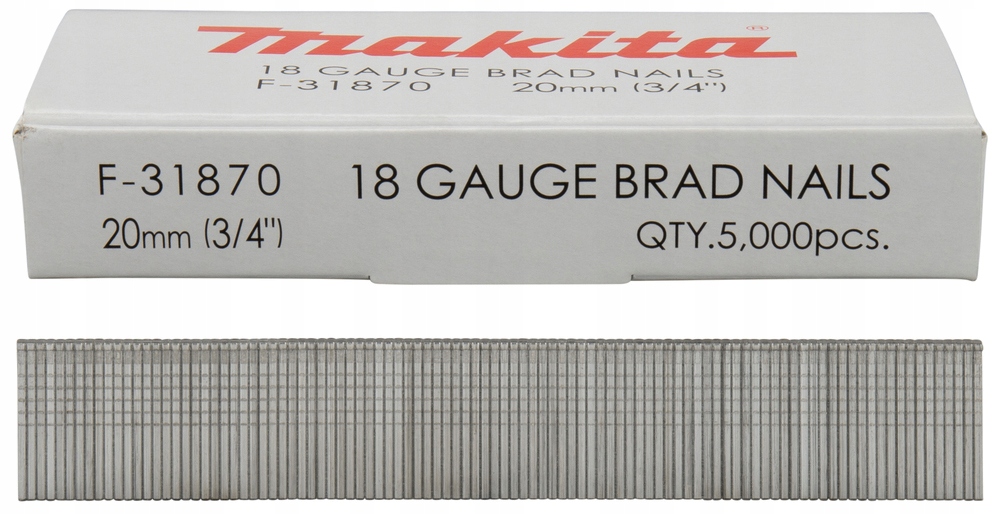 Gwoździe Makita F-31870 20mm – Idealne do Twoich projektów budowlanych