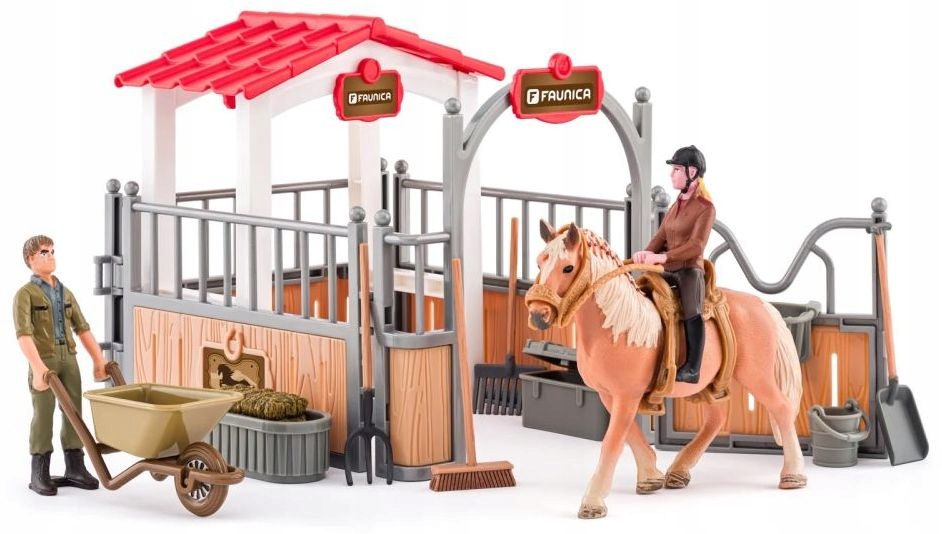 Realistyczna zabawa z figurkami koni i akcesoriami