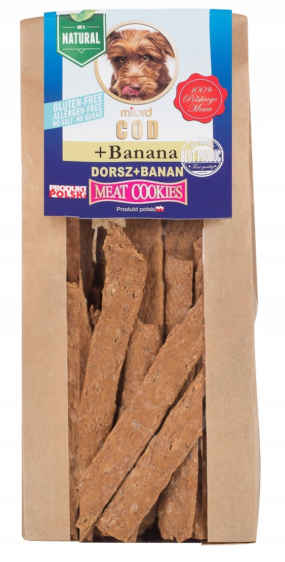 Przysmak dla psa - Ciastka dorsz z bananem 80 g