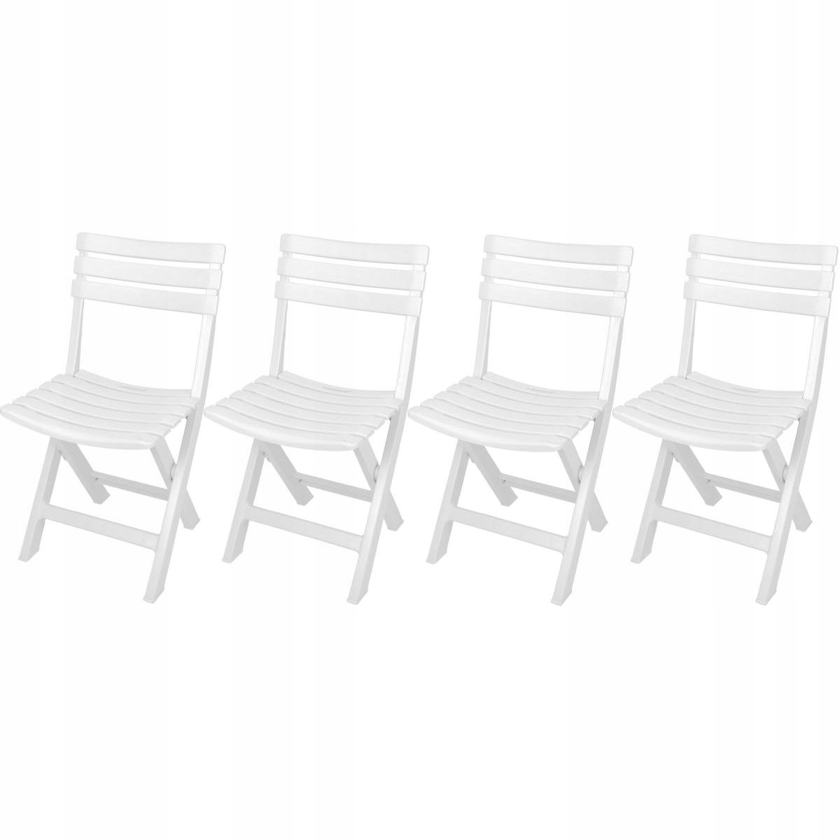 Zestaw 4 Krzeseł Cateringowych Składanych Plastikowych Komodo Biały – Idealne na Każdą Okazję