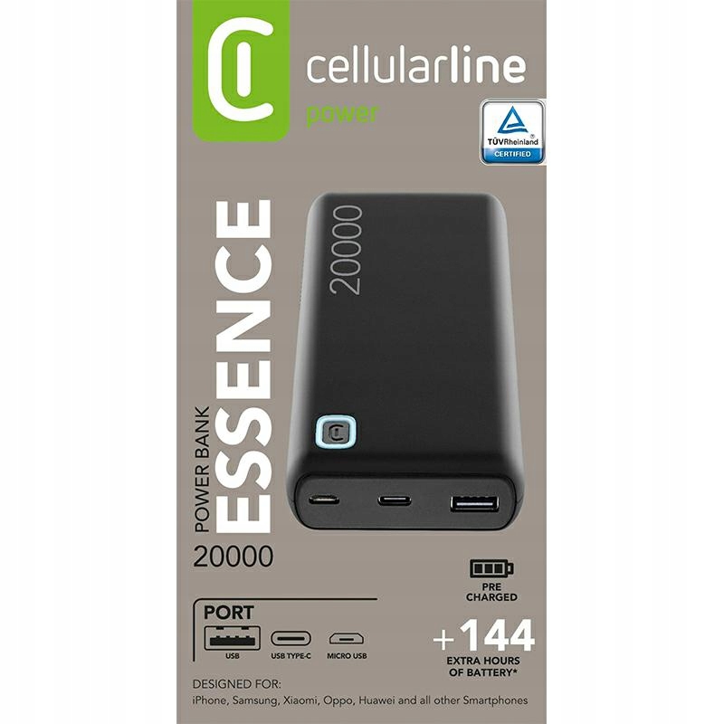 Wysoka pojemność 20000 mAh – Zawsze naładowany