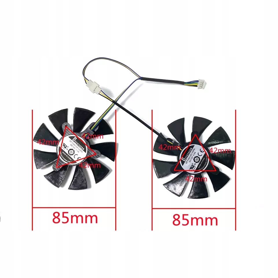 Wymiary wentylatora – Średnica 85 mm i odległość otworów montażowych